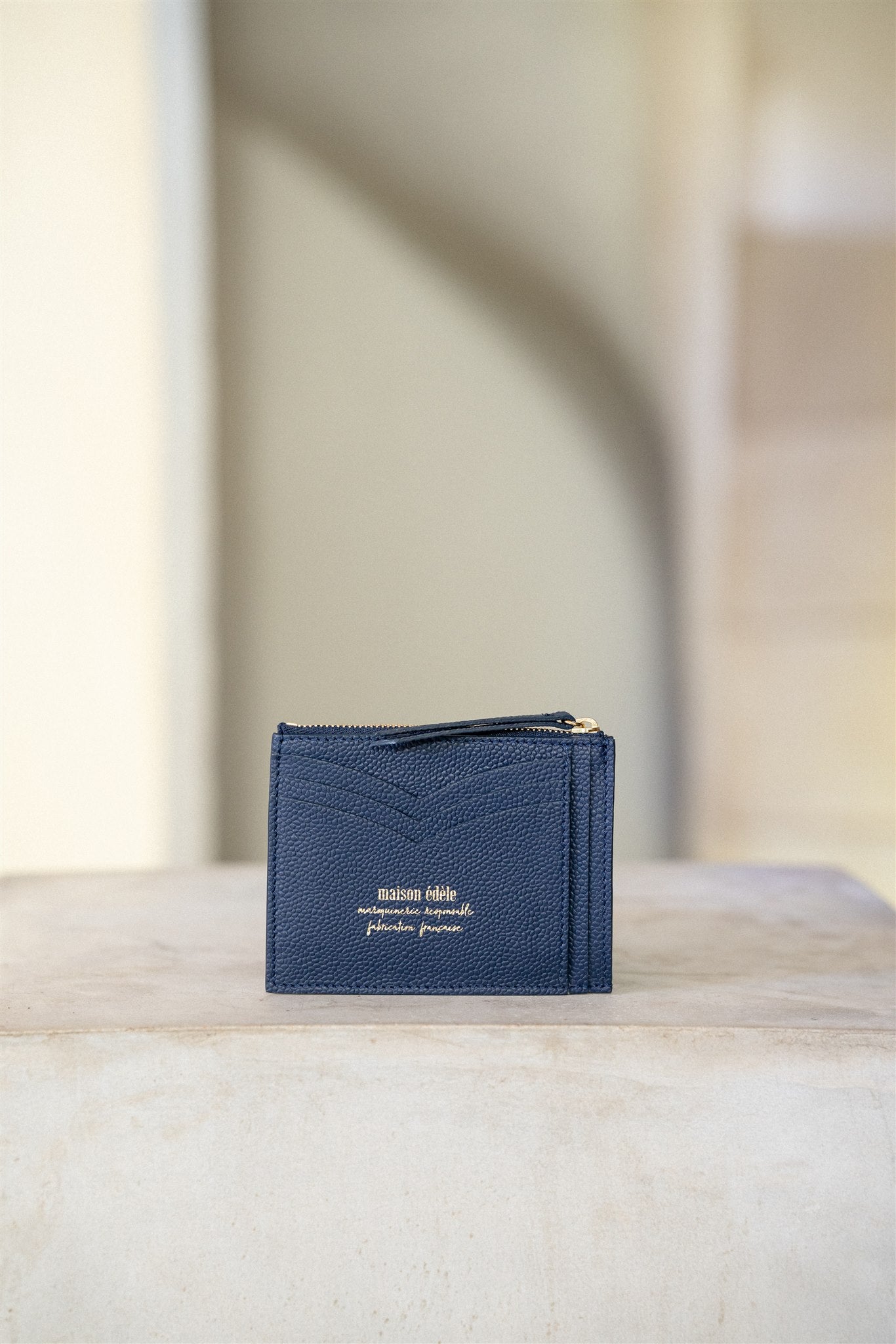 Portefeuille Zippé, Bleu Marine