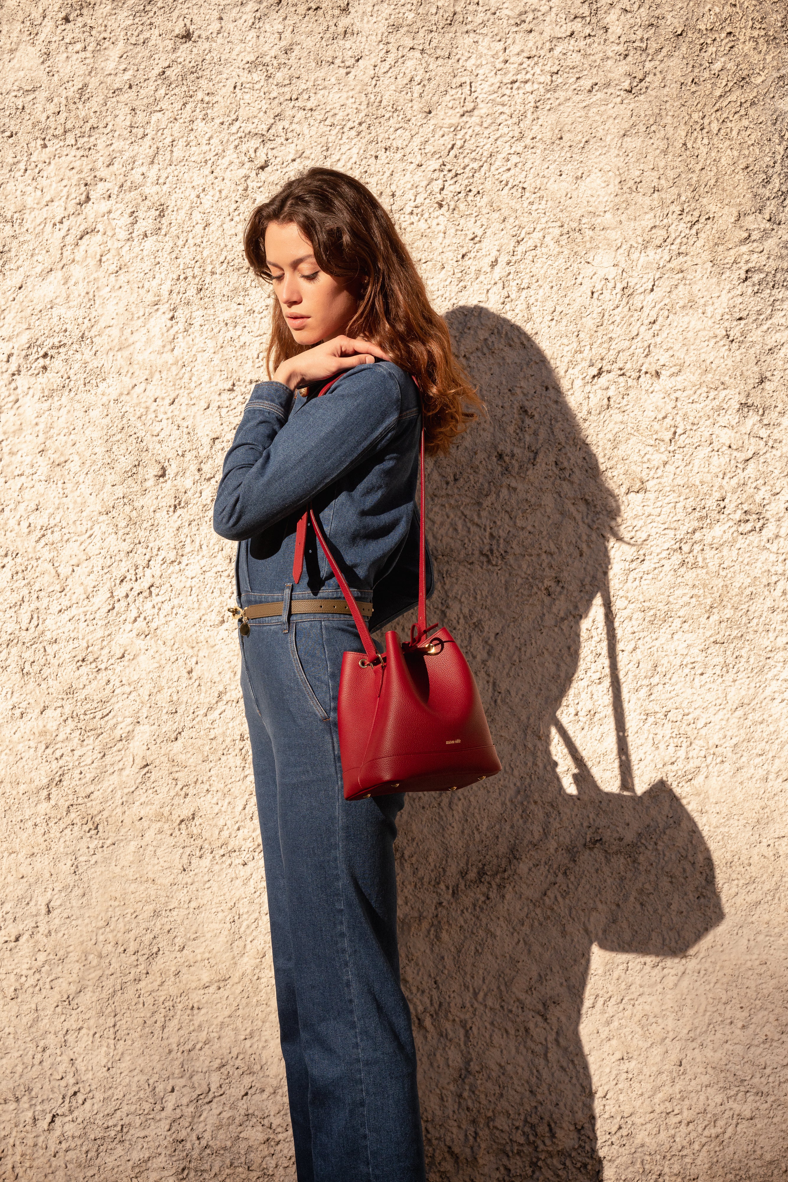 Cléome Fixed Shoulder Bag, Carmine Red