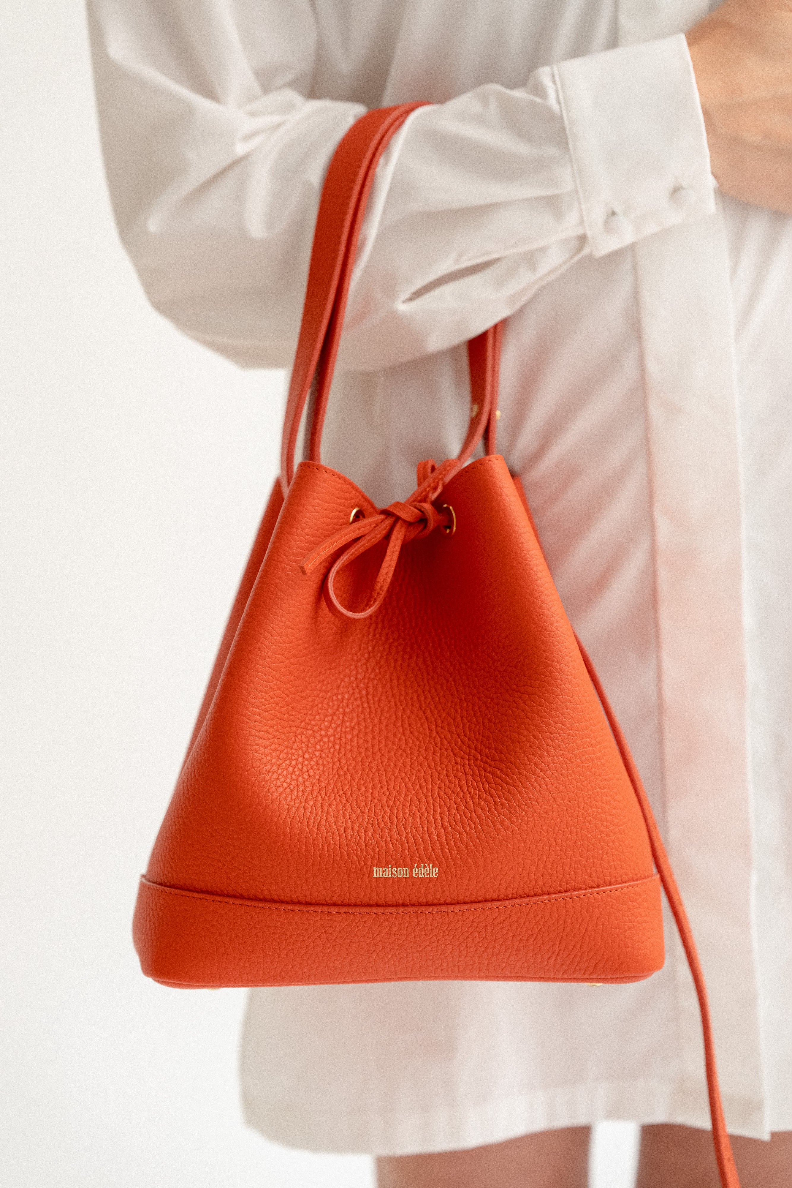 Cléome Fixed Shoulder Bag, Tangerine Orange