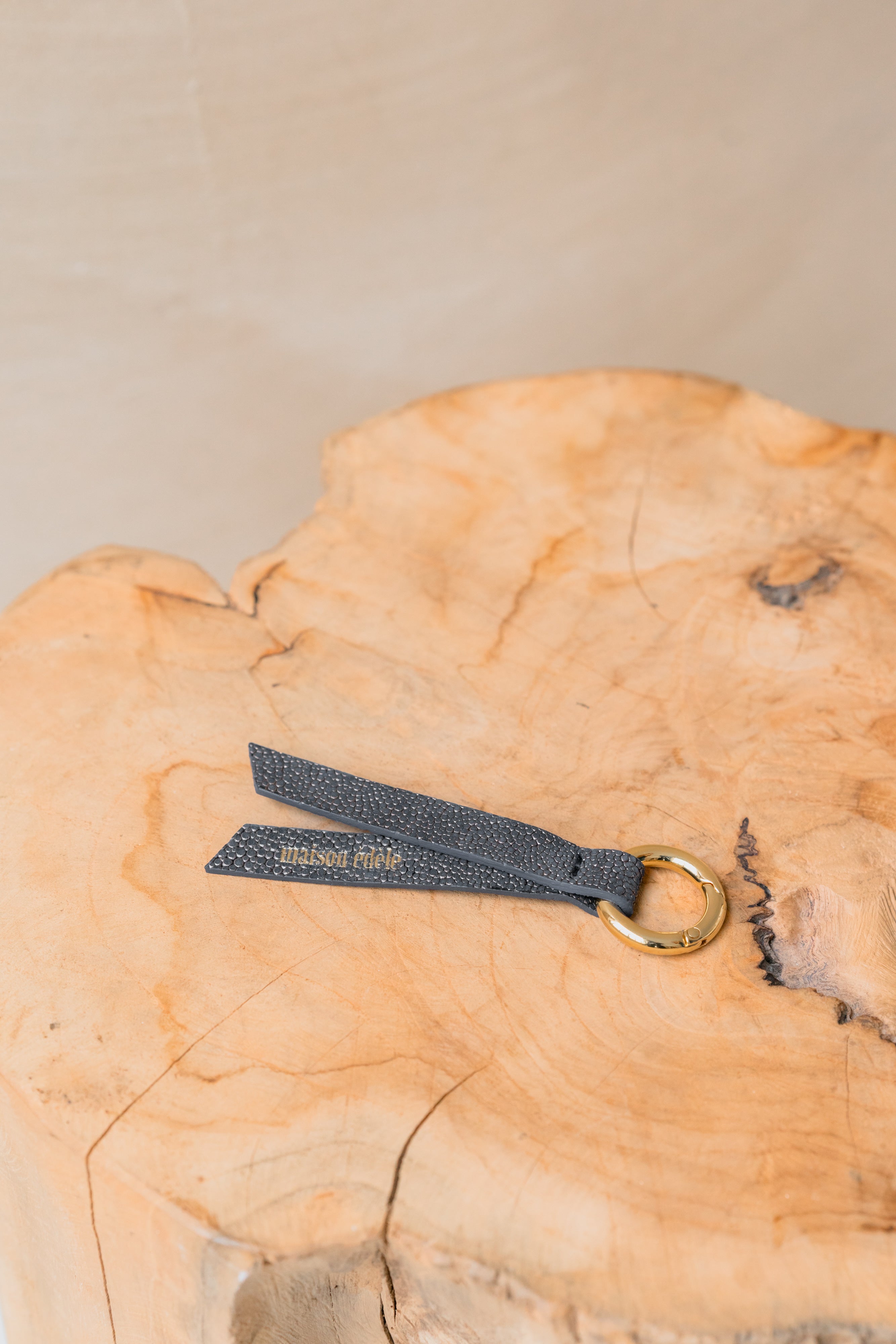 Porte-clés, Bleu Nuit Galuchat
