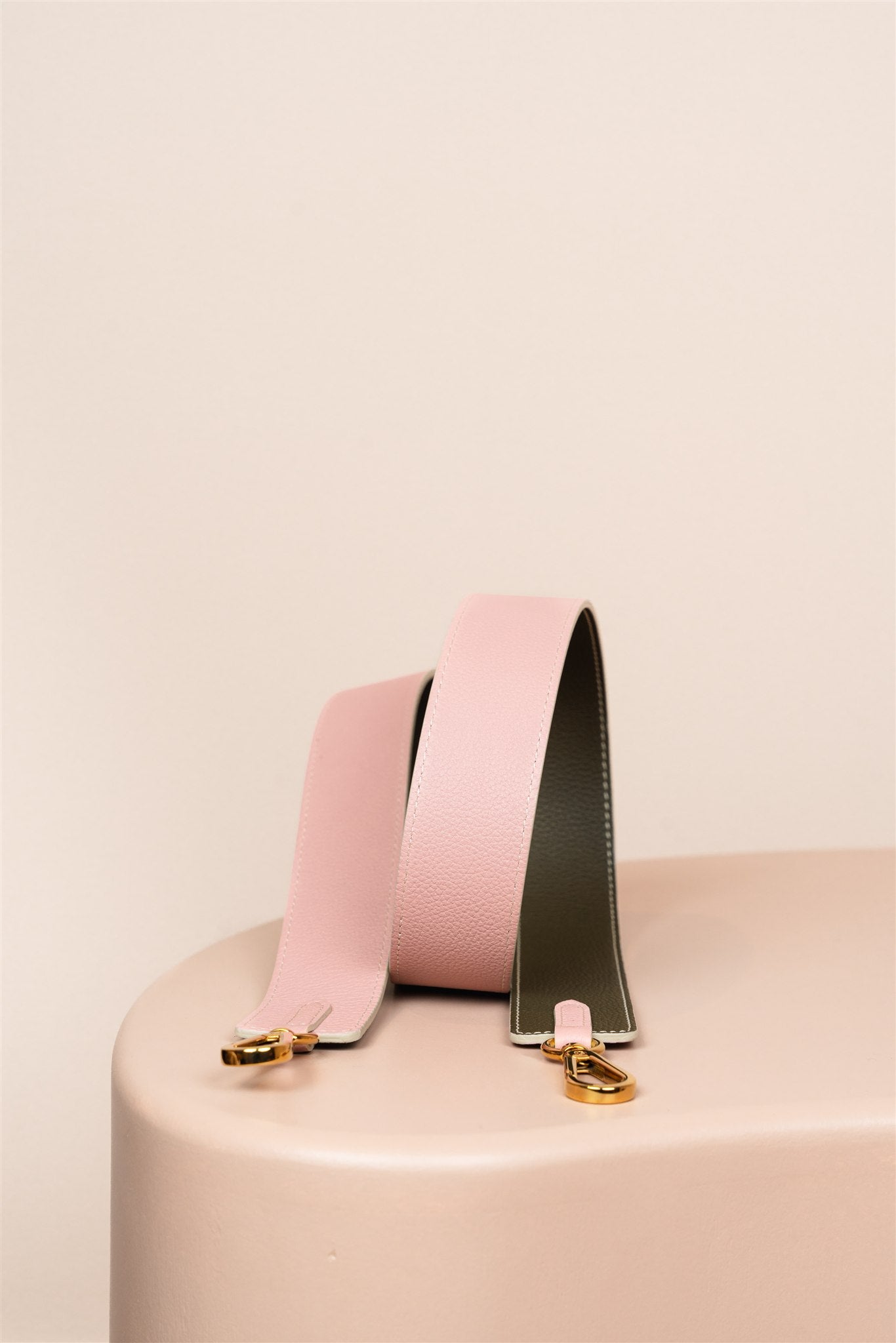 Bandoulière Large, Rose Blush et Kaki