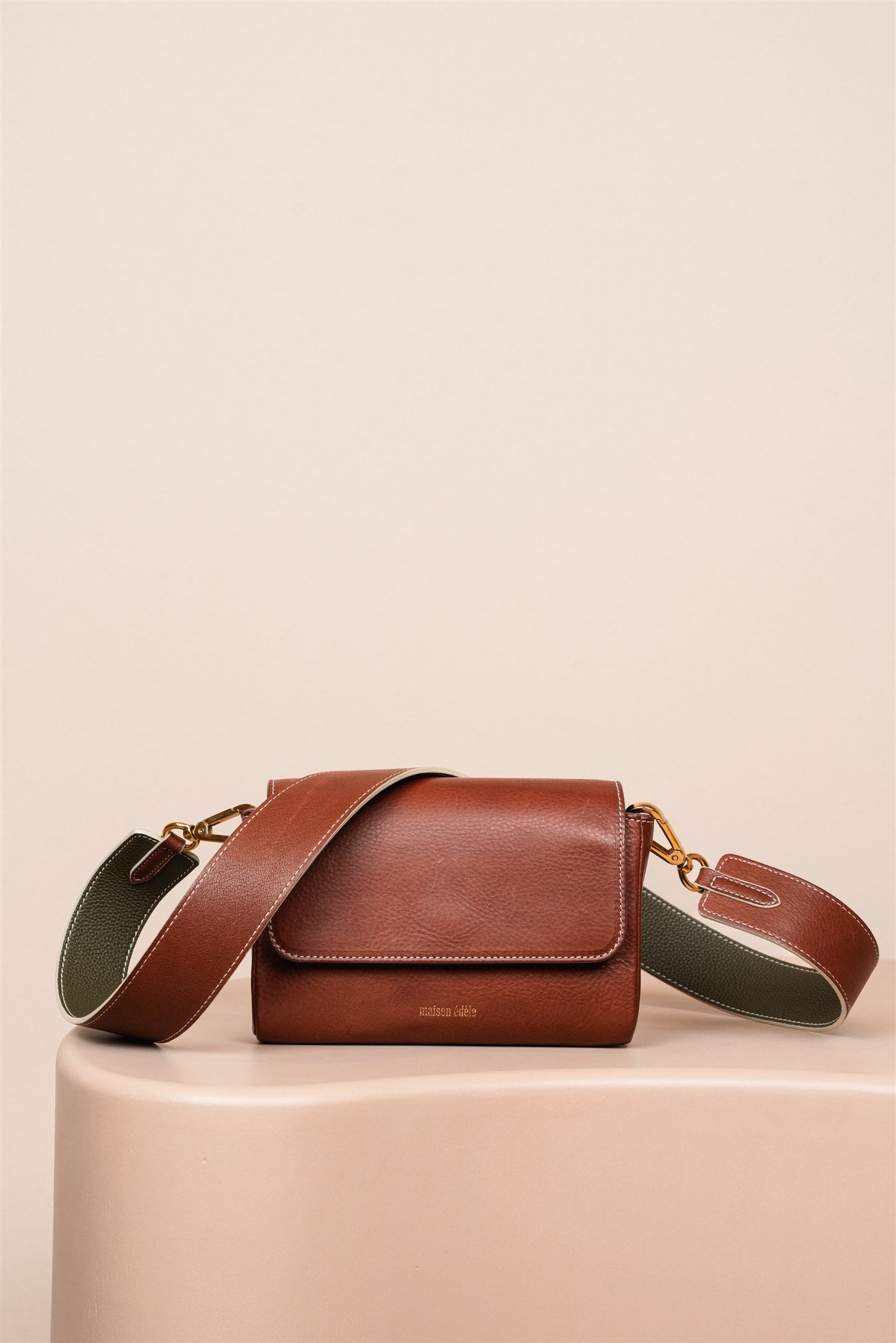 Iris Camel, Bandoulière Large Camel et Kaki