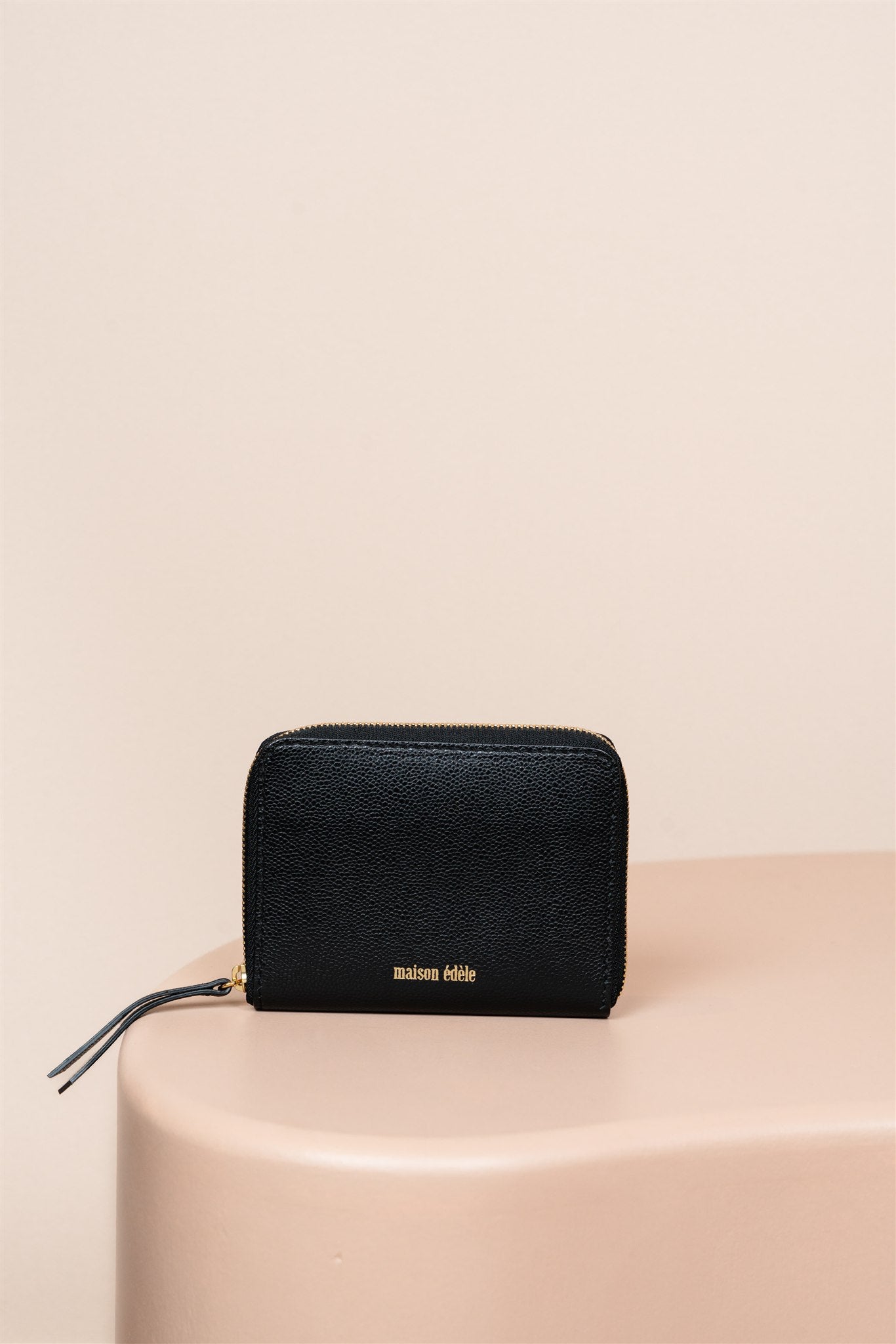 Portefeuille Compact, Noir Caviar Brillant