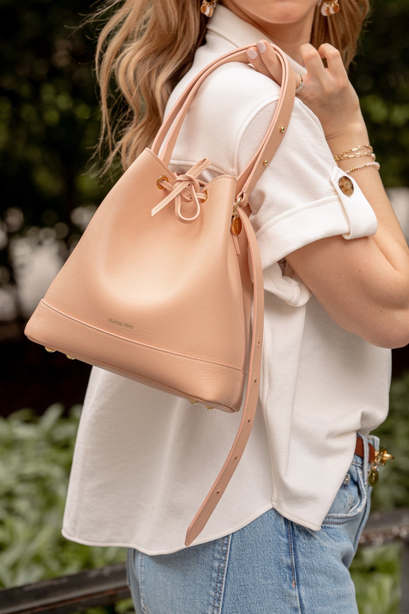Cléome Fixed Shoulder Strap, Peach Caviar