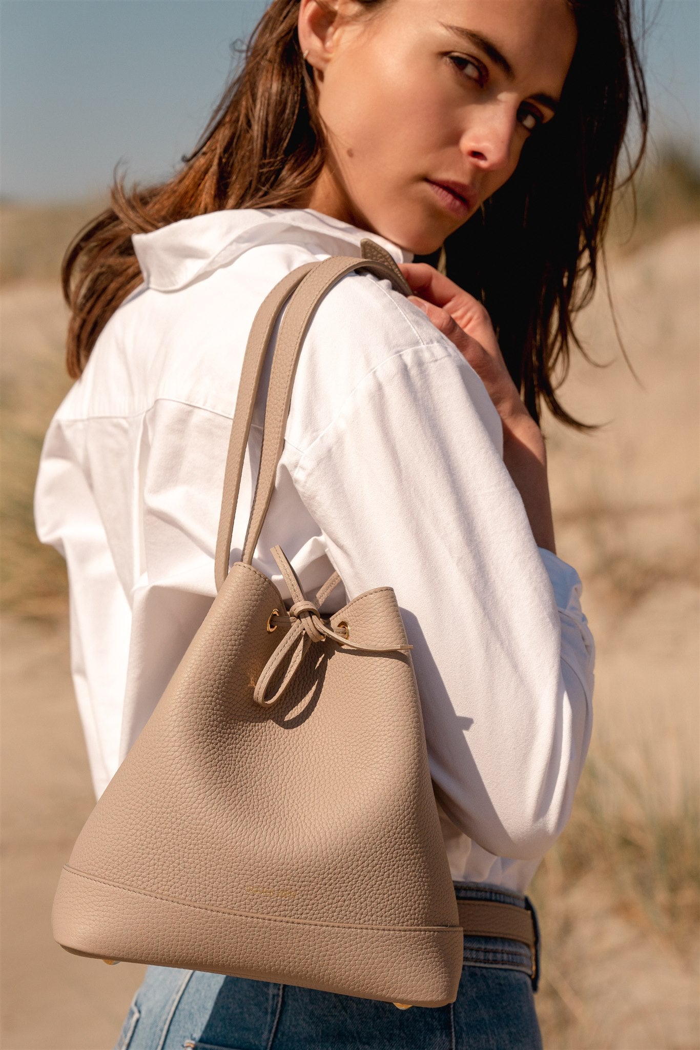 Cléome Fixed Shoulder Strap, Pebble