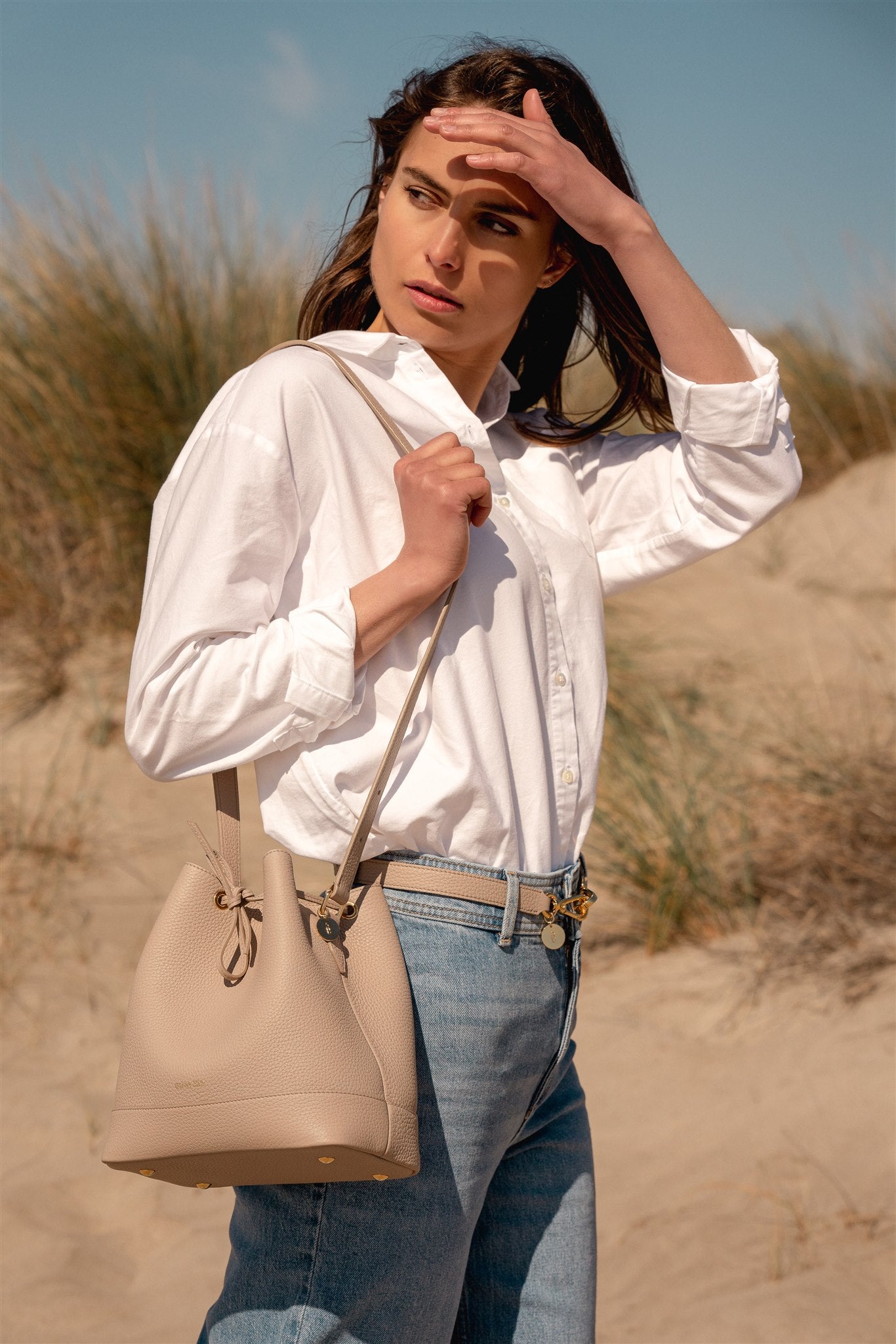 Cléome Fixed Shoulder Strap, Pebble