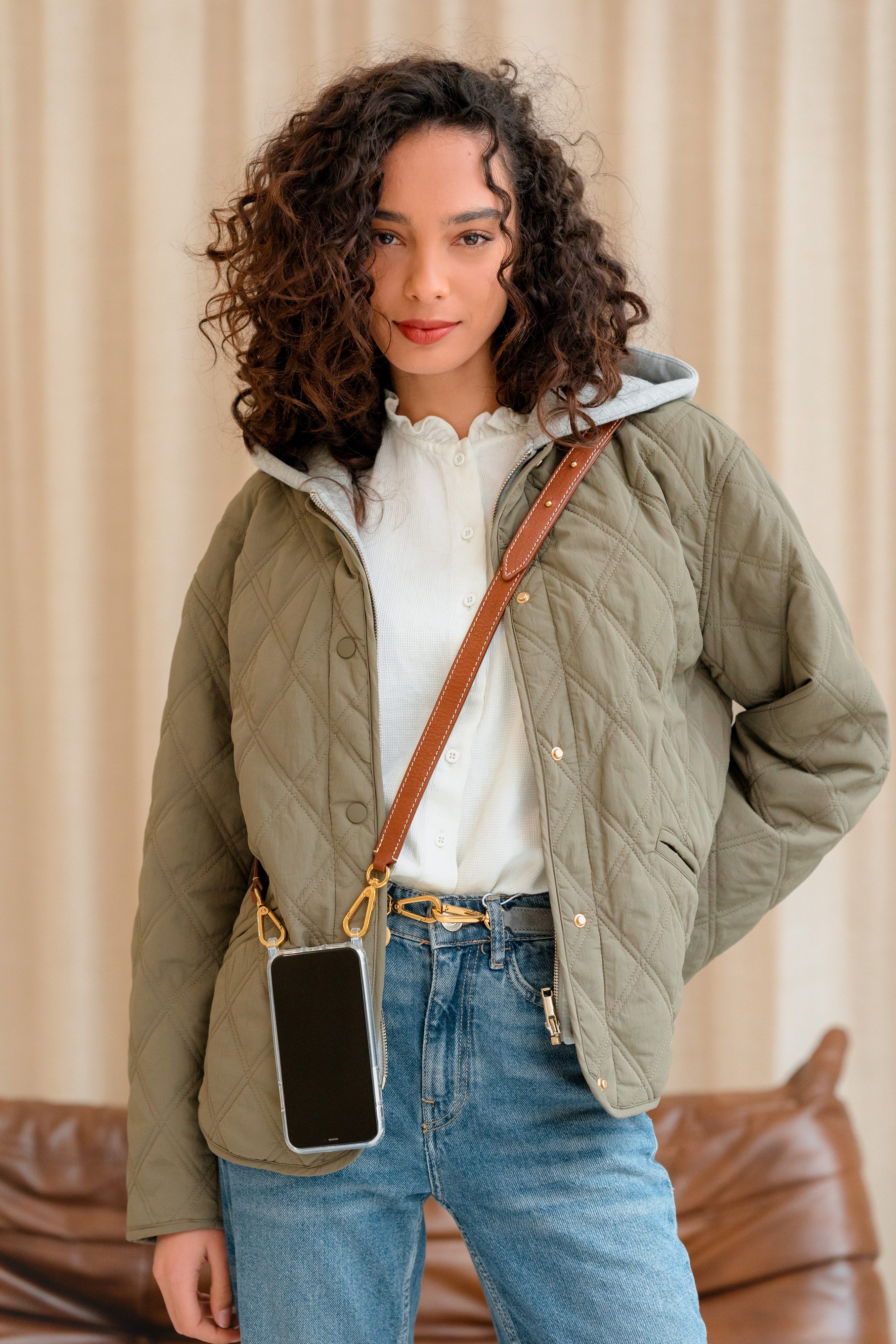 Bandoulière Fine, Camel