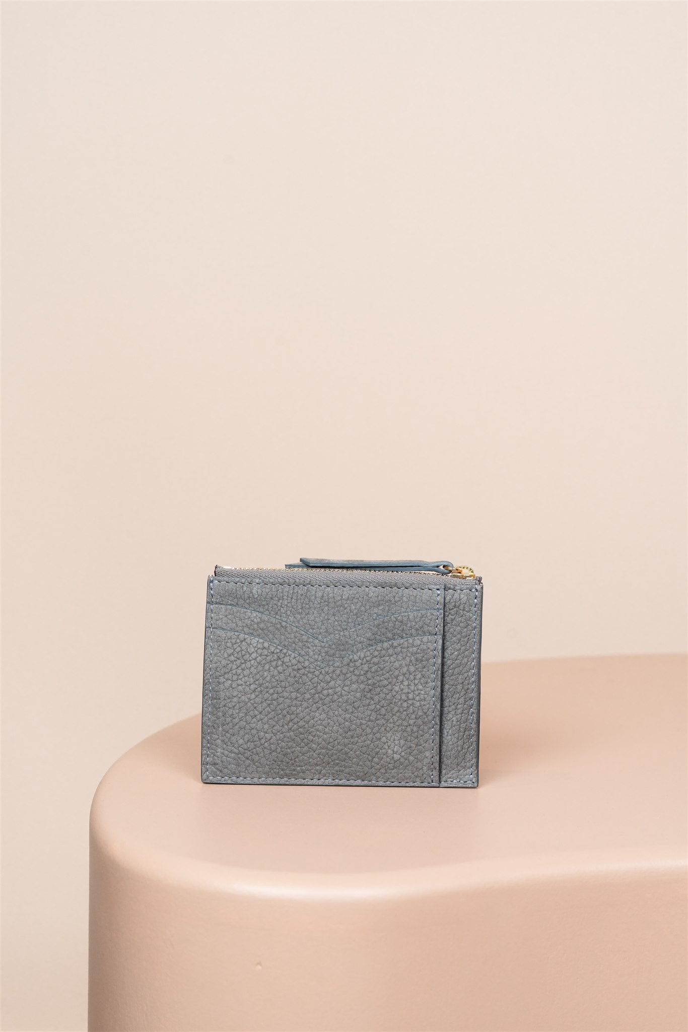 Portefeuille Zippé, Gris Nubuck