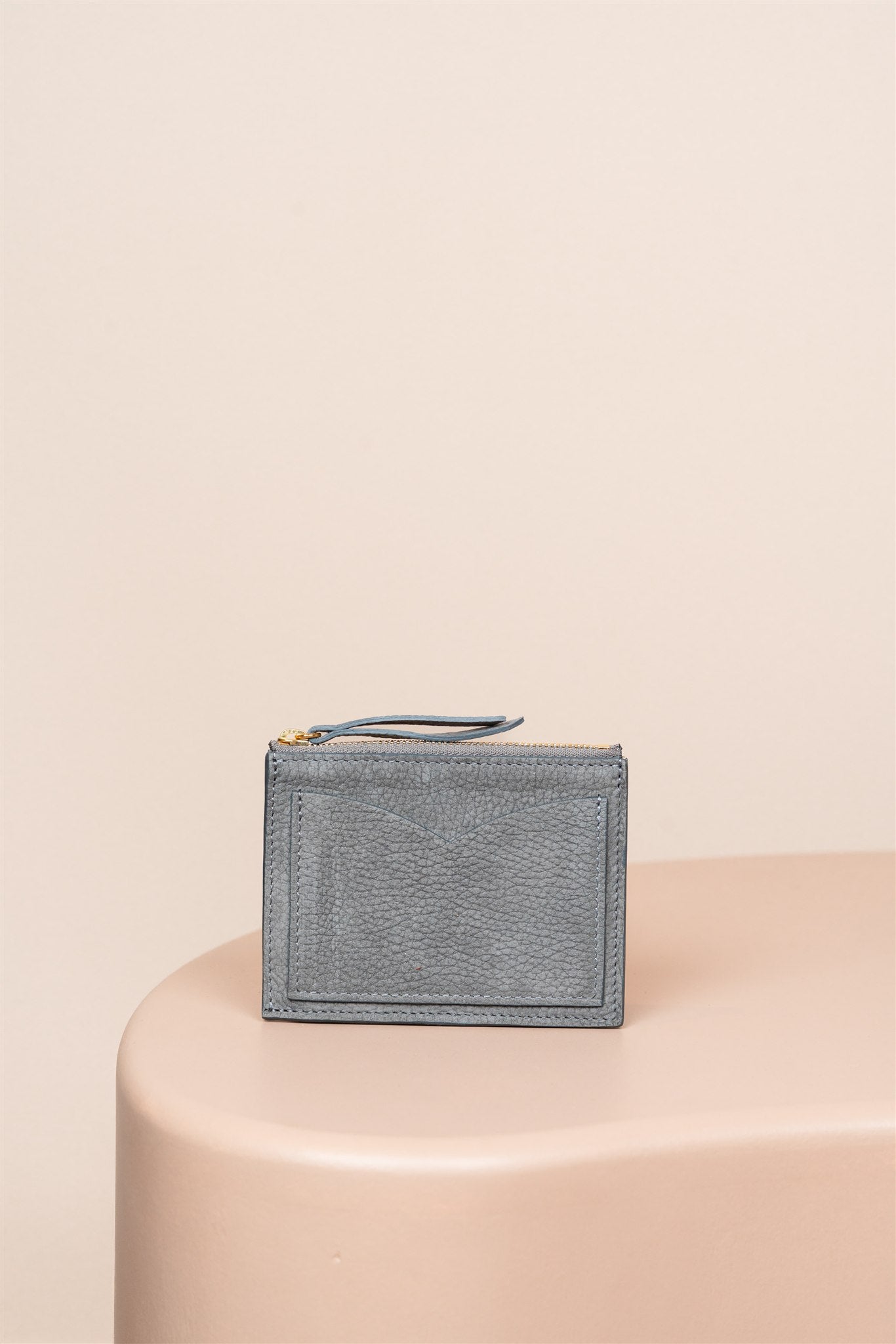 Portefeuille Zippé, Gris Nubuck