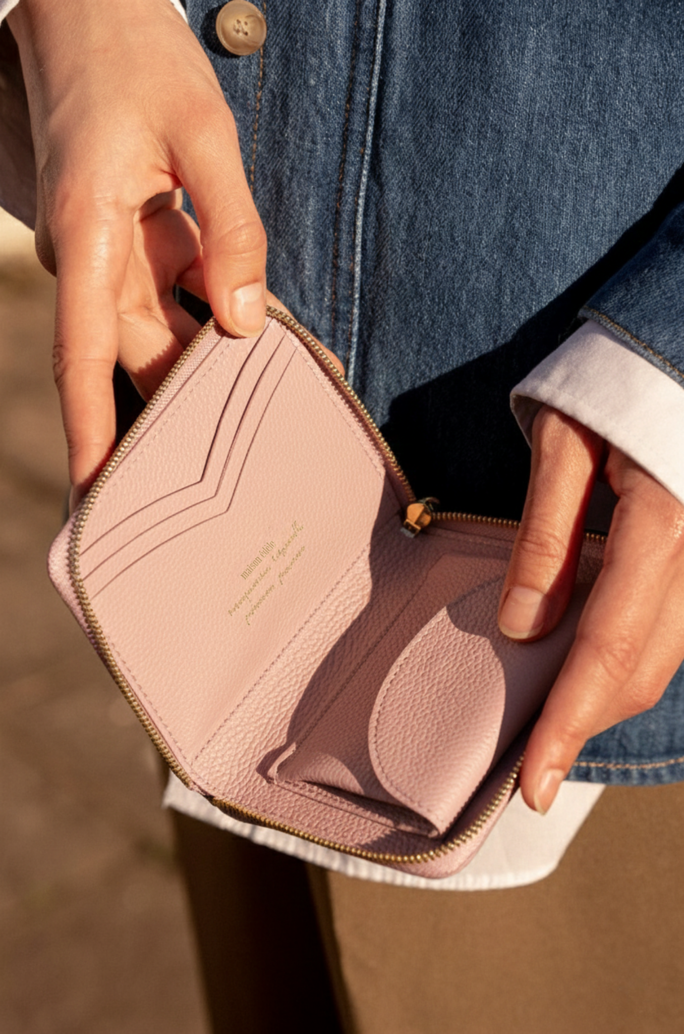 Portefeuille Compact, Rose Blush