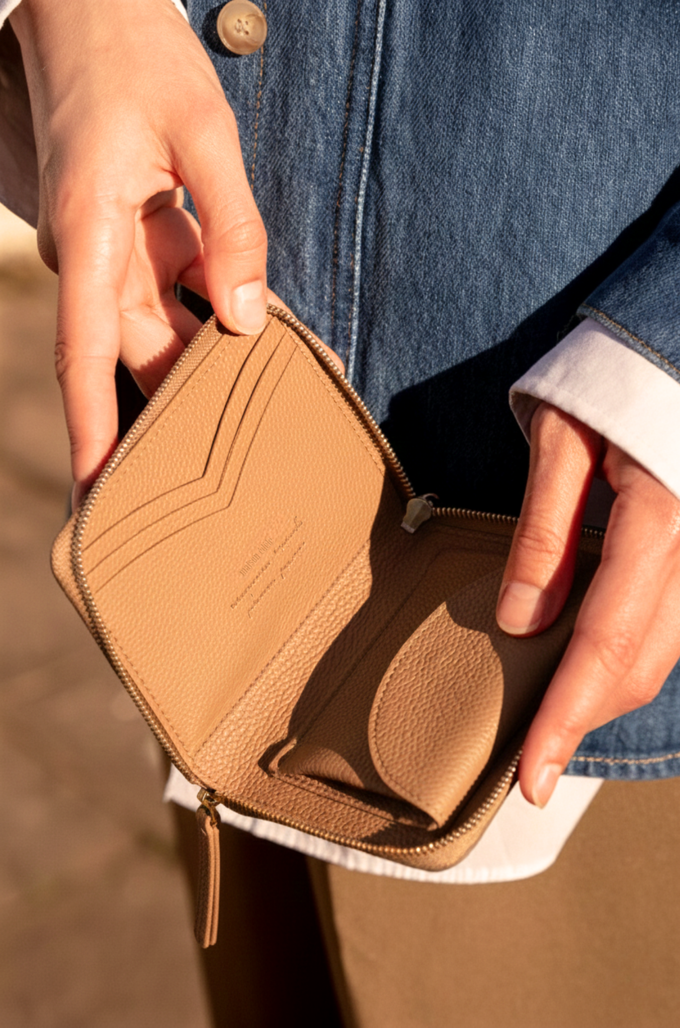 Portefeuille Compact, Sable Chaud